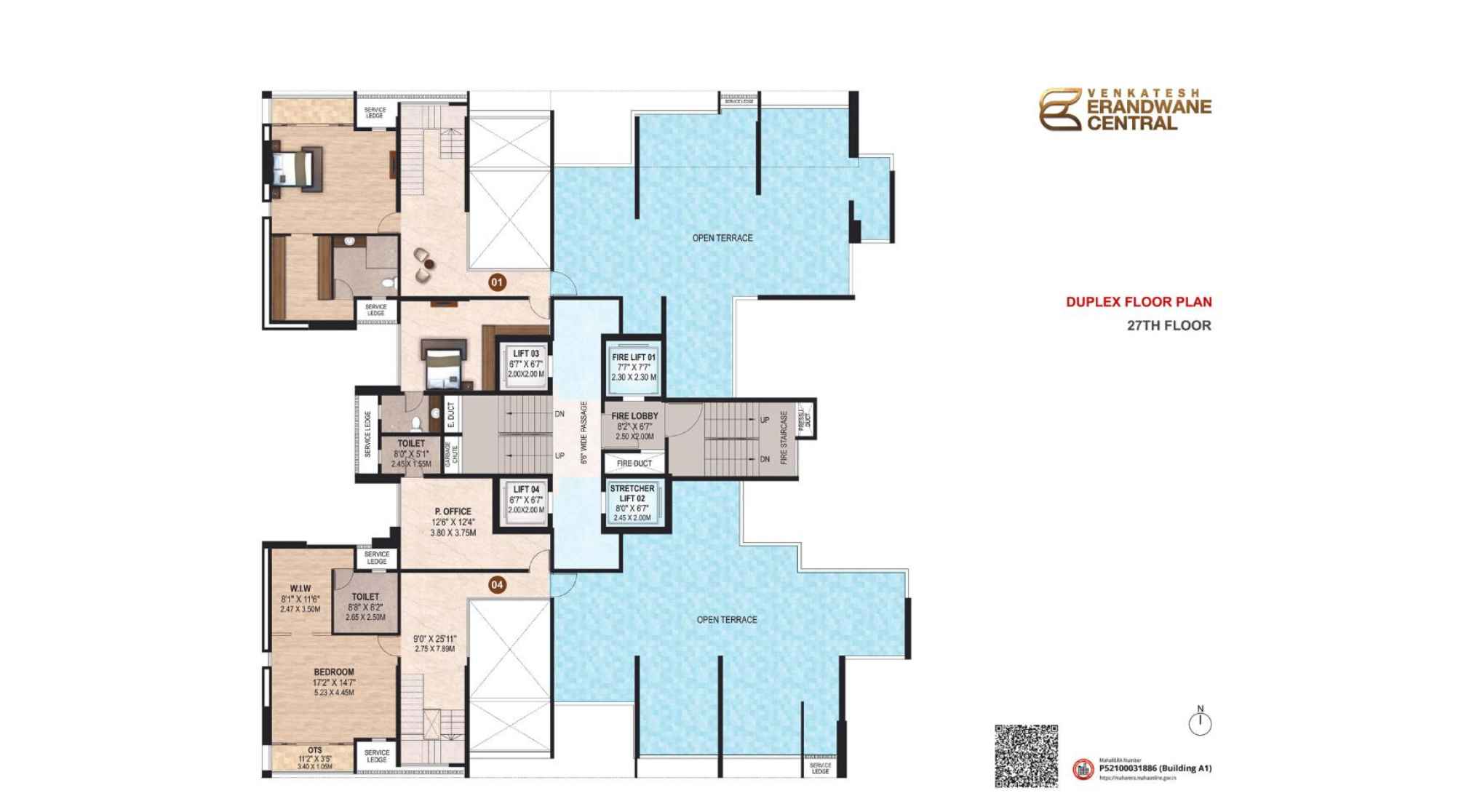 Venkatesh-Erandwane-Central-Floor-Plan-Wing-A-Duplex-Floor-Plan-27th-Floor