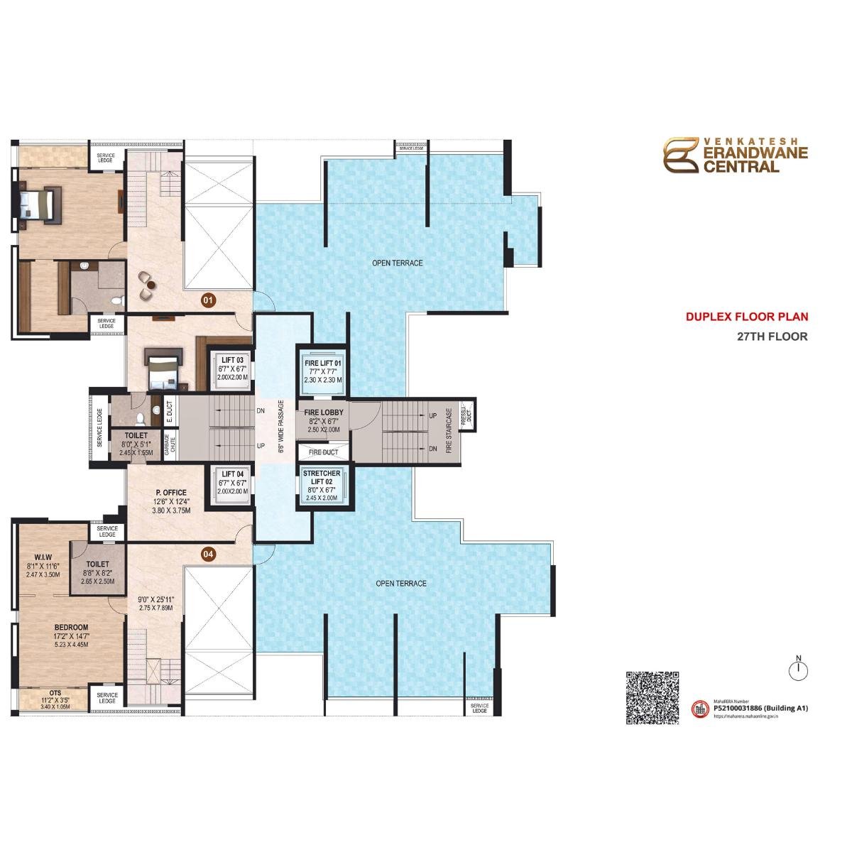 Venkatesh-Erandwane-Central-Floor-Plan-Wing-A-Duplex-Floor-Plan-27th-Floor